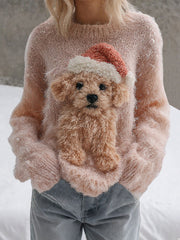 Women's Christmas Dog Print Tops
