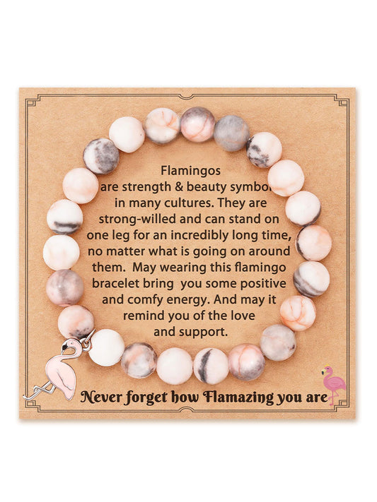 Women's Breast Cancer Pink Flamingo Bracelet