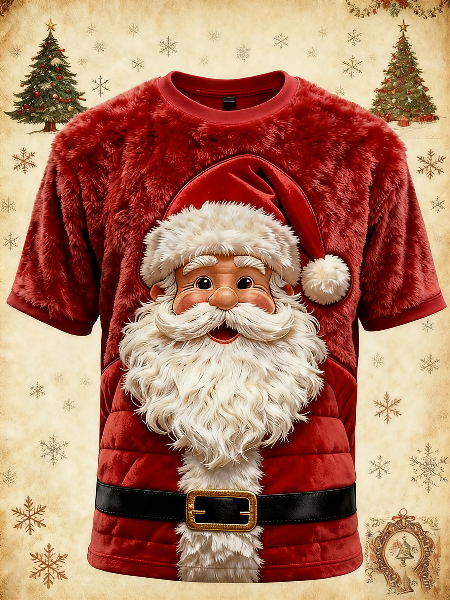 Men's Christmas Santa Claus Art  Short Sleeve T-shirt