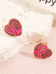 Women's Breast Cancer Awareness Pink Ribbon Earrings