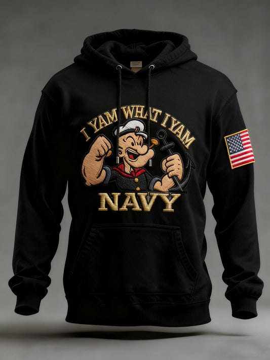 Men's Navy Printed Hoodie