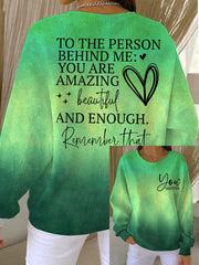 Women's Dear Person Behind Me Ribbed Round-Neck Sweatshirt