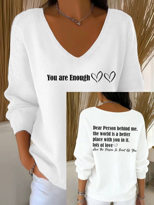 Women's Dear Person Behind Me You Are Enough Long-Sleeve Top