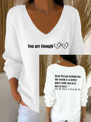 Women's Dear Person Behind Me You Are Enough Long-Sleeve Top