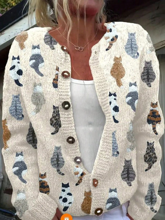 Women's Animal Print Cardigan Sweater