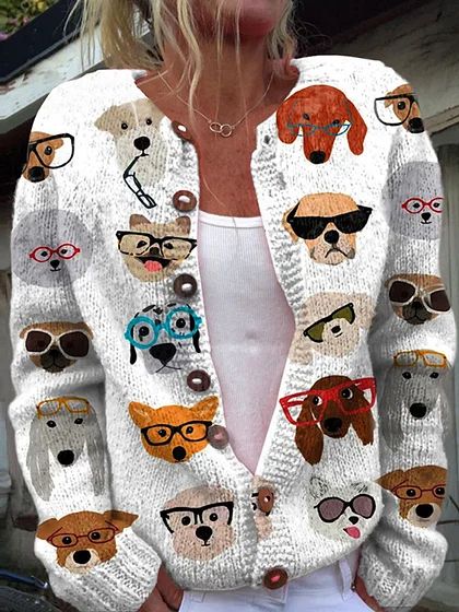 Women's Animal Print Cardigan Sweater