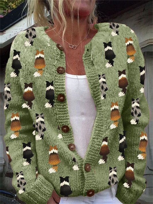 Women's Animal Print Cardigan Sweater