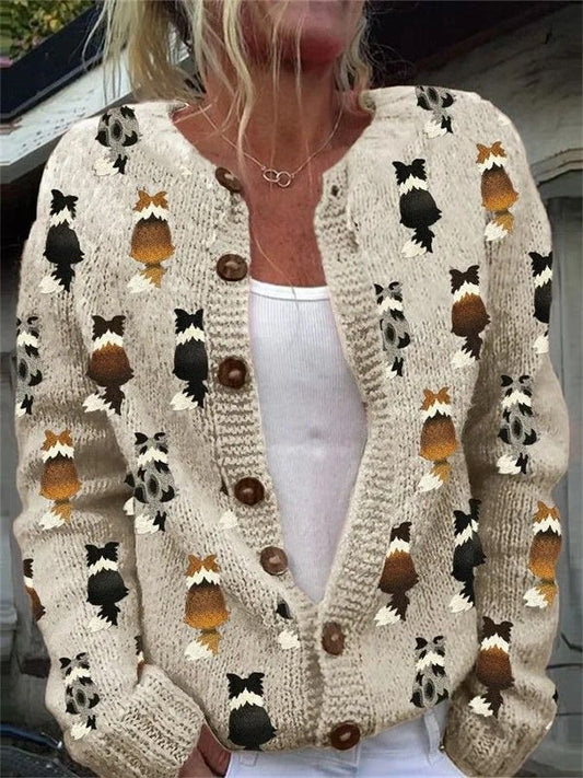 Women's Animal Print Cardigan Sweater