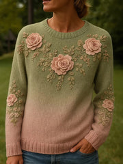 Women's Pink Floral Art Printed Sweatshirt