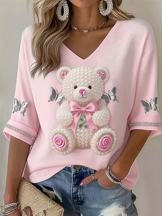 Women's Breast Cancer Awareness V-Neck Tops