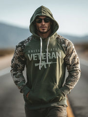 Men's Retro Veteran USA Flag Camouflage Print Casual Hoodie