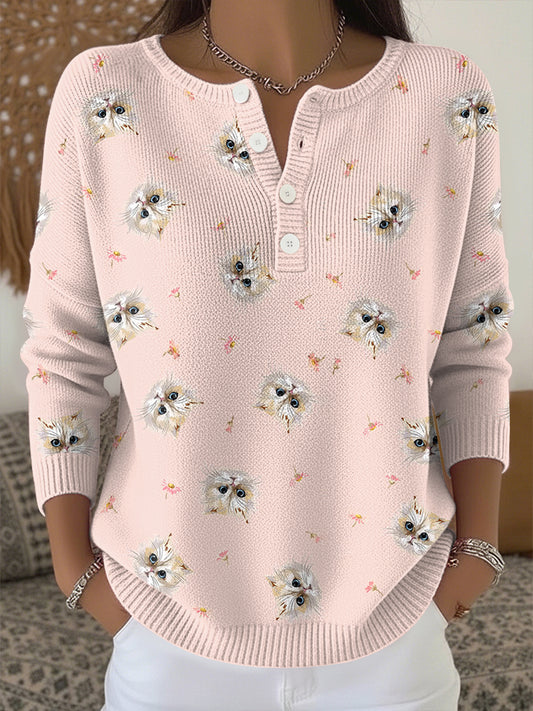 Women's Animal Print Knit Top