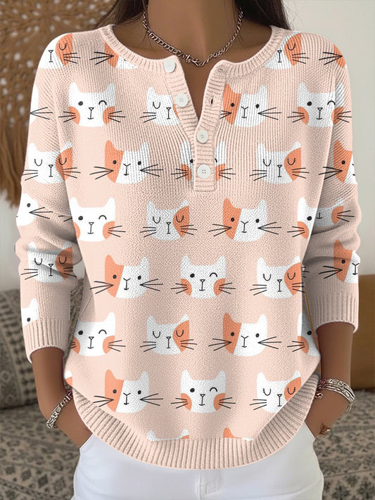 Women's Animal Print Knit Top