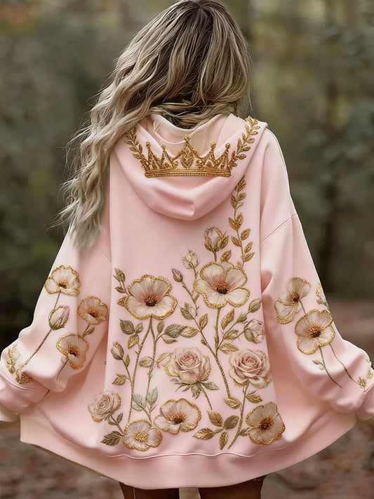 Women's Breast Cancer Floral Hoodies