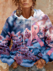 Women's Breast Cancer Awareness Floral Hoodies