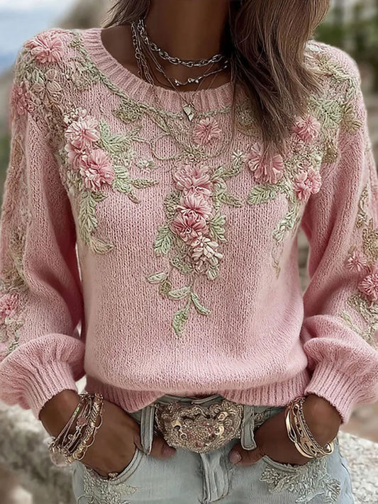 Women's Pink Floral Print Casual Top