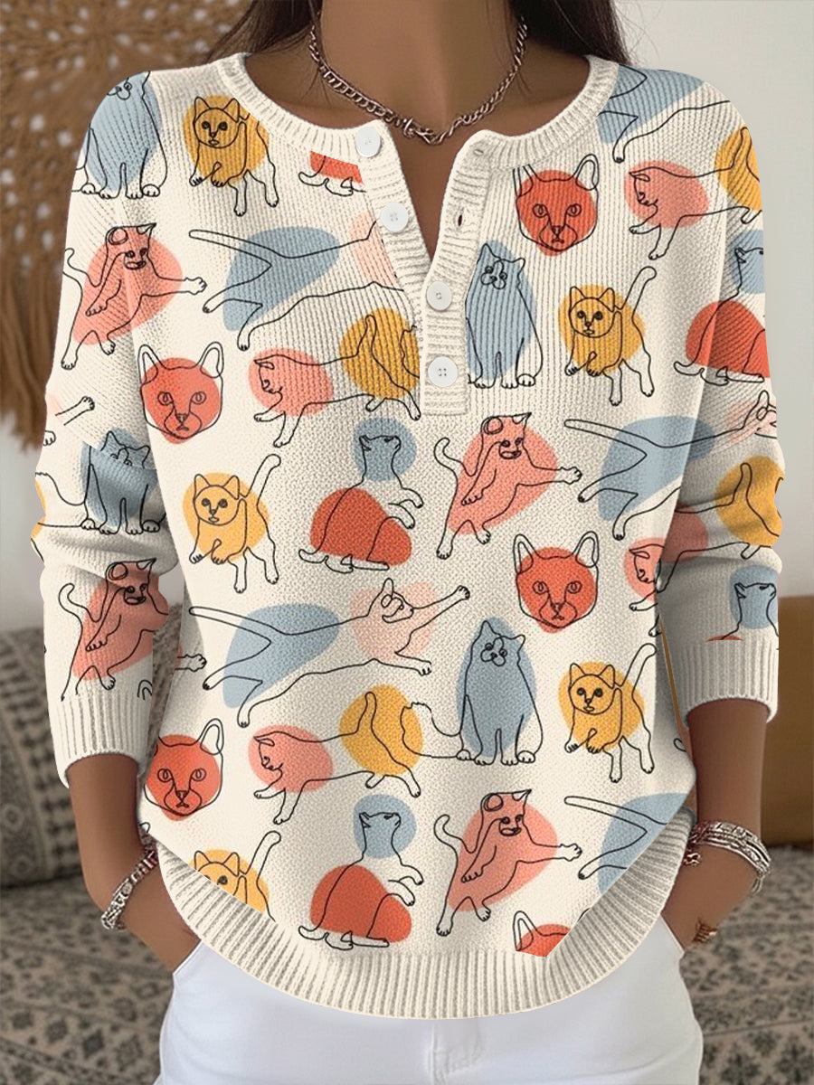 Women's Animal Print Knit Top