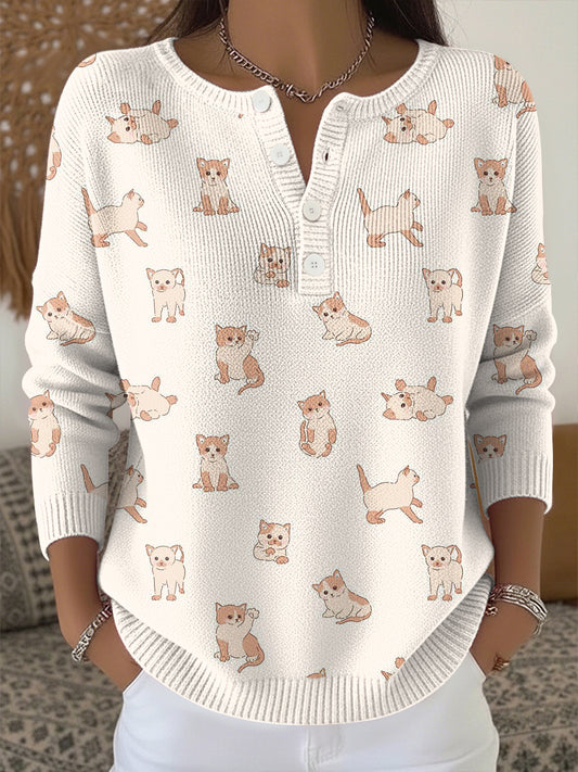 Women's Animal Print Knit Top