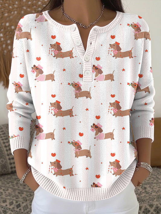 Women's Animal Print Knit Top