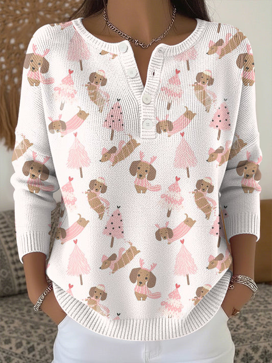 Women's Animal Print Knit Top