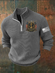 Men's Navy Printed Sweatshirt