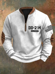 Men's DD-214 Alumni USA Flag Print Casual Sweatshirt