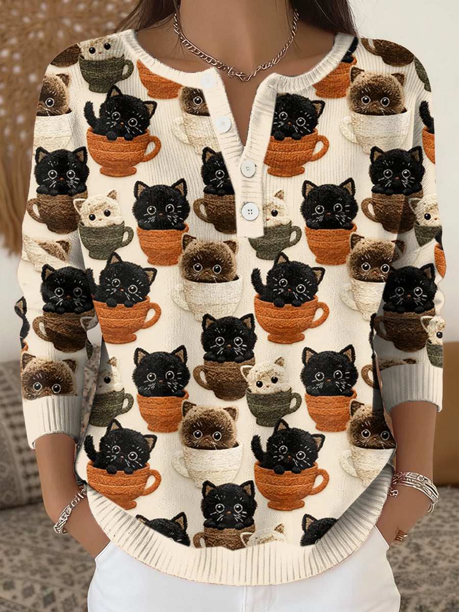 Women's Cats Art Print Top