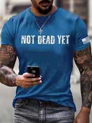 Men's Funny No Dead Yet Veterans USA Flag Print Tee