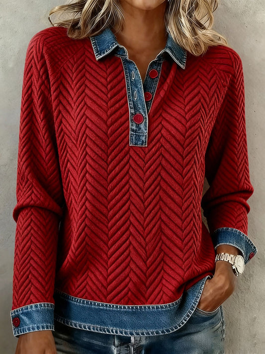 Women's Autumn and Winter Herringbone Casual Tops