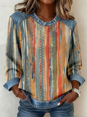 Women's Vintage Striped Printed Sweatshirts