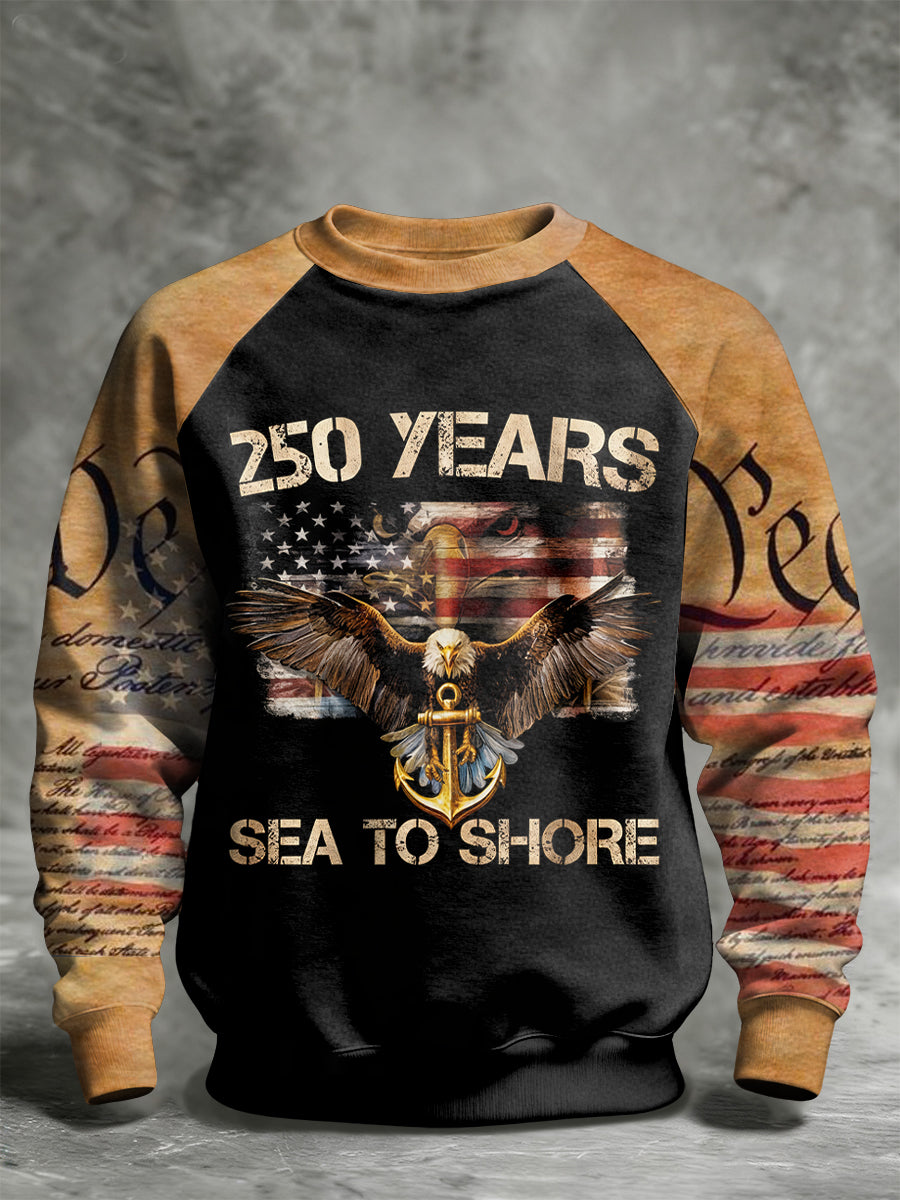 Men's Navy 250th Anniversary Printed Sweatshirt