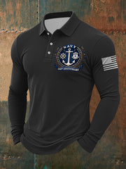 Men's Navy 250th Anniversary Printed long sleeve shirt