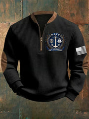 Men's Navy 250th Anniversary Printed Sweatshirt