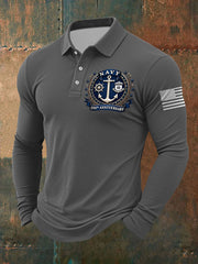 Men's Navy 250th Anniversary Printed long sleeve shirt