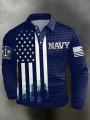 Men's Navy 250th Anniversary Printed Long-Sleeve Shirt
