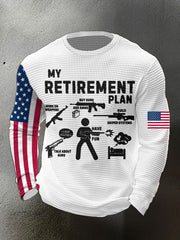 Men's Funny Veteran Retirement Printed Waffle Tops