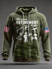 Men's Funny Veteran Retirement Printed Hoodie