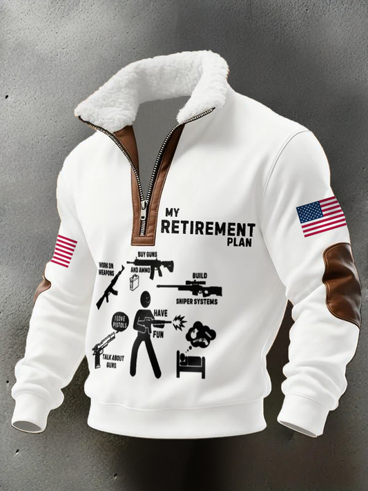 Men's Funny Veteran Retirement Printed Hoodie
