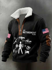 Men's Funny Veteran Retirement Printed Hoodie