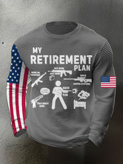 Men's Funny Veteran Retirement Printed Waffle Tops