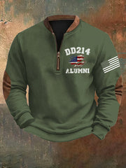 Men's Vintage DD-214 Alumni Veteran Print Casual Sweatshirt