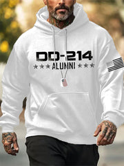 Men's Vintage DD-214 Alumni Veteran Print Casual Hoodie