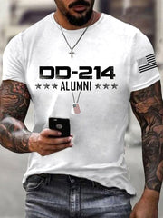 Men's Vintage DD-214 Alumni Veteran Print Casual Tee