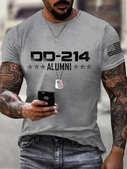 Men's Vintage DD-214 Alumni Veteran Print Casual Tee