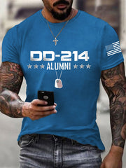 Men's Vintage DD-214 Alumni Veteran Print Casual Tee