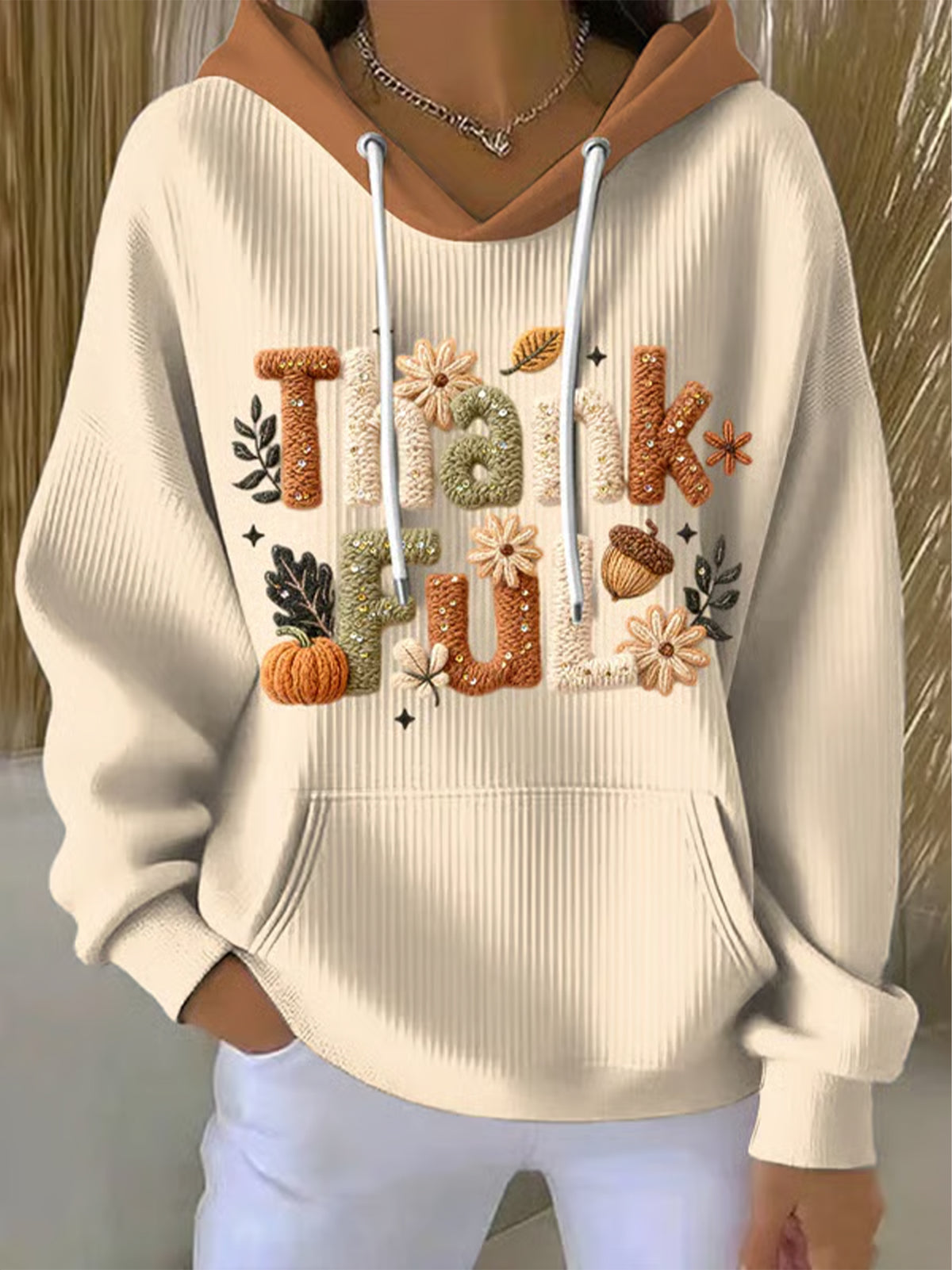 Women's Thanksgiving Print Casual Hoodie