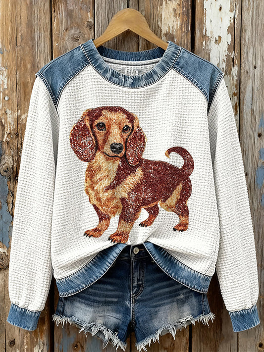 Women's Sausage Dog Waffle Sweatshirts