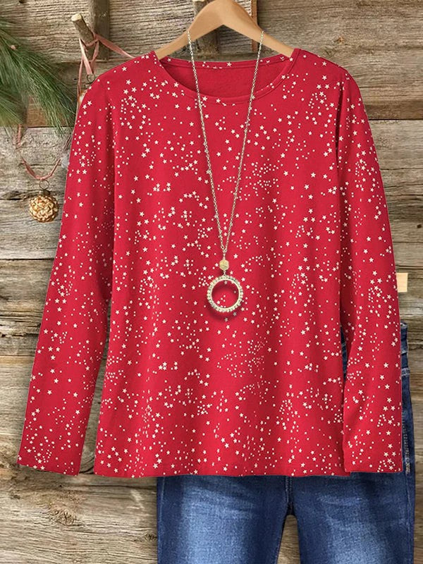 Women's Starry Night Crew Neck Top
