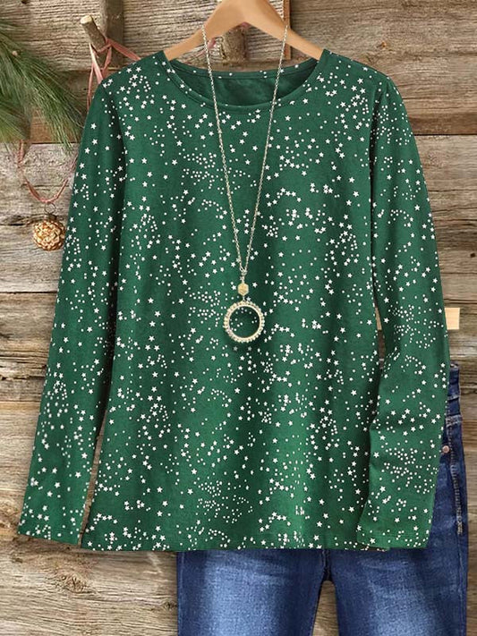 Women's Starry Night Crew Neck Top