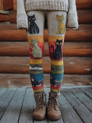 Women's Vintage Cats Print Leggings